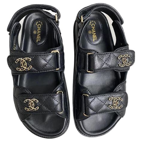 fake chanel sandles|chanel velcro sandals.